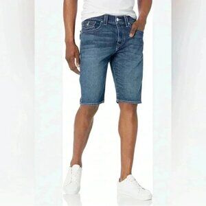 True religion geno relaxed  slim fit peach denim jean shorts 30